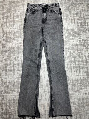 ZARA High-Rise Slim Flare Jeans with Split Hem